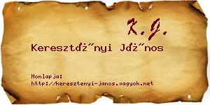 Keresztényi János névjegykártya